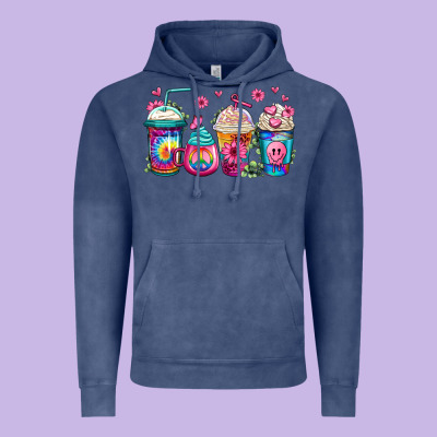 Tie Dye Hippie Coffee Cups Vintage Hoodie Designed By Jasminsmagicworld