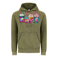 Vintage Olive tie dye hippie coffee cups Vintage Hoodie - Jasminsmagicworld