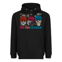 Black tis the season skull winter Heavyweight Hoodie - FaDigitalArtStudio