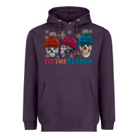 Plum tis the season skull winter Heavyweight Hoodie - FaDigitalArtStudio