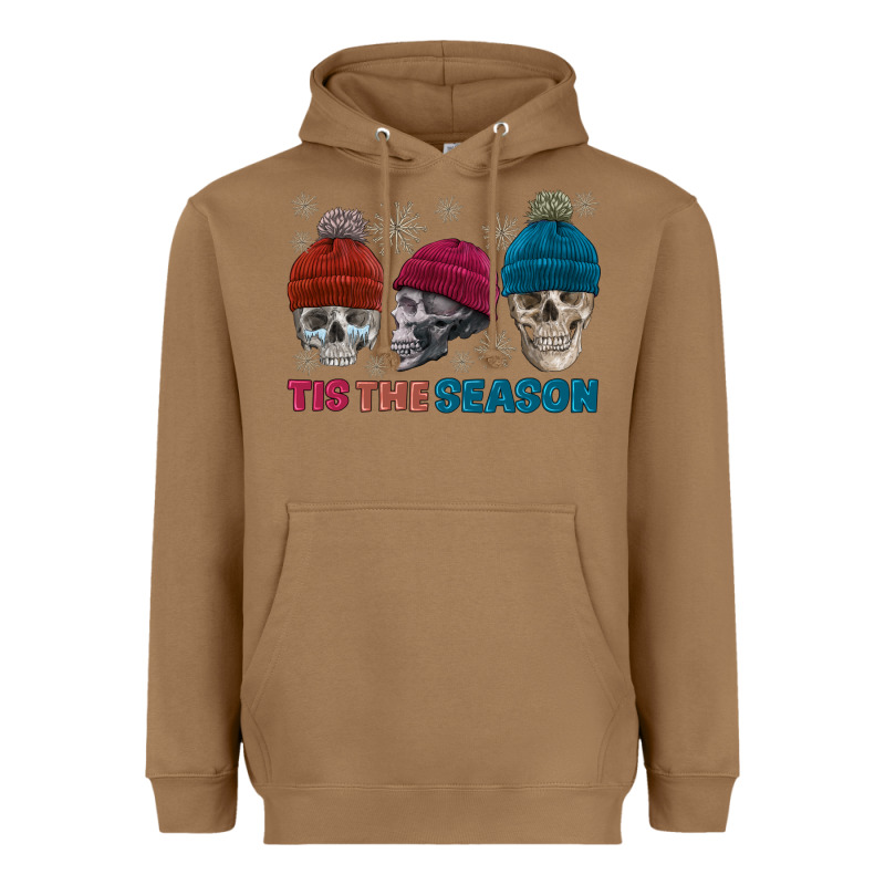 Tis The Season Skull Winter Heavyweight Hoodie by FaDigitalArtStudio | Teevron