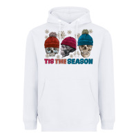 White tis the season skull winter Heavyweight Hoodie - FaDigitalArtStudio