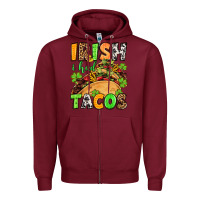 Burgundy St. Patrick's Irish i had tacos Zipper Hoodie - OliviaCreatesArt