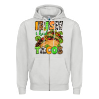 Dove Grey St. Patrick's Irish i had tacos Zipper Hoodie - OliviaCreatesArt