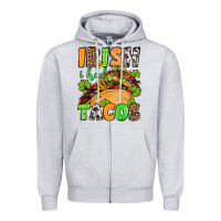 Heather Grey St. Patrick's Irish i had tacos Zipper Hoodie - OliviaCreatesArt
