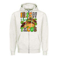 Oatmeal Heather St. Patrick's Irish i had tacos Zipper Hoodie - OliviaCreatesArt