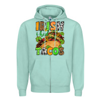 Seafoam St. Patrick's Irish i had tacos Zipper Hoodie - OliviaCreatesArt