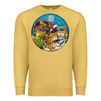 Antique Gold Christmas  farm animals Premium Sweatshirt - FaDigitalArtStudio