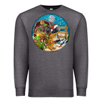 Charcoal Heather Christmas  farm animals Premium Sweatshirt - FaDigitalArtStudio