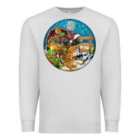 Dove Grey Christmas  farm animals Premium Sweatshirt - FaDigitalArtStudio