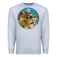 Heather Grey Christmas  farm animals Premium Sweatshirt - FaDigitalArtStudio