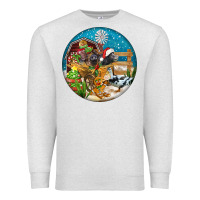 Oatmeal Heather Christmas  farm animals Premium Sweatshirt - FaDigitalArtStudio