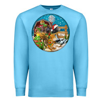 Ocean Blue Christmas  farm animals Premium Sweatshirt - FaDigitalArtStudio
