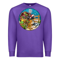 Purple Christmas  farm animals Premium Sweatshirt - FaDigitalArtStudio