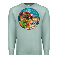 Seafoam Christmas  farm animals Premium Sweatshirt - FaDigitalArtStudio