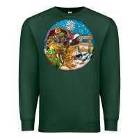 Sports Green Christmas  farm animals Premium Sweatshirt - FaDigitalArtStudio
