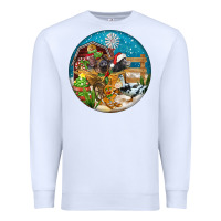 White Christmas  farm animals Premium Sweatshirt - FaDigitalArtStudio