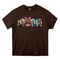 Chocolate Brown mama cow Heavy Core Tee - MaliasSmallBusiness