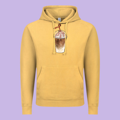 Iced Coffee With Cream Vintage Hoodie Designed By Barkaloodesign