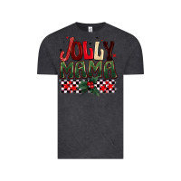 Vintage Black Christmas jolly mama Vintage Tee - BarkalooDesign