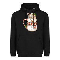 Black Christmas Snowman Coffee Cup Heavyweight Hoodie - FaDigitalArtStudio