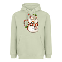 Matcha Christmas Snowman Coffee Cup Heavyweight Hoodie - FaDigitalArtStudio