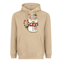 Mushroom Christmas Snowman Coffee Cup Heavyweight Hoodie - FaDigitalArtStudio
