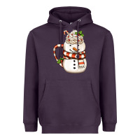 Plum Christmas Snowman Coffee Cup Heavyweight Hoodie - FaDigitalArtStudio