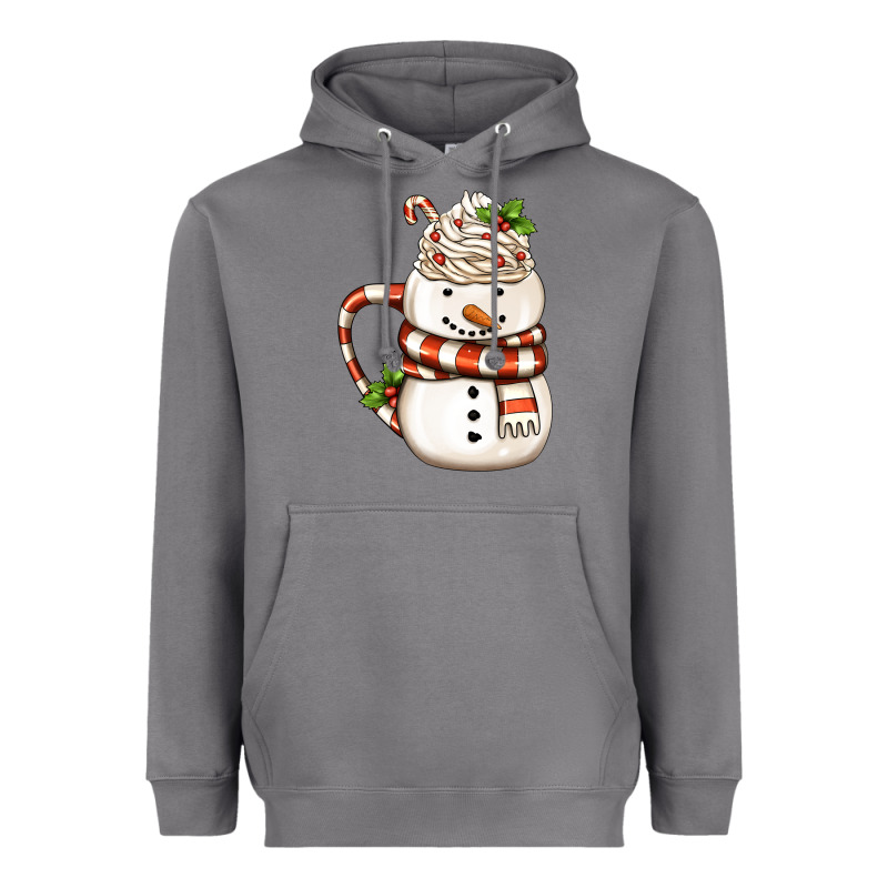 Christmas Snowman Coffee Cup Heavyweight Hoodie by FaDigitalArtStudio | Teevron