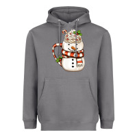 Storm Christmas Snowman Coffee Cup Heavyweight Hoodie - FaDigitalArtStudio