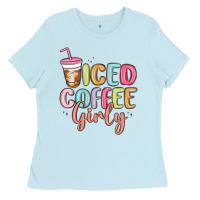 Baby Blue iced coffee girly Ladies Tee - MaliasSmallBusiness