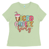 Matcha iced coffee girly Ladies Tee - MaliasSmallBusiness