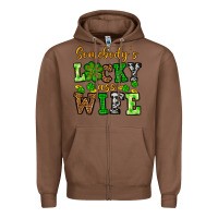 Chestnut St. Patrick's Somebody’s lucky ass wife Zipper Hoodie - OliviaCreatesArt