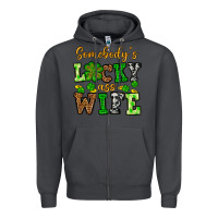 Smoke St. Patrick's Somebody’s lucky ass wife Zipper Hoodie - OliviaCreatesArt