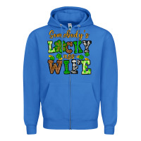 True Royal St. Patrick's Somebody’s lucky ass wife Zipper Hoodie - OliviaCreatesArt