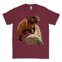 Burgundy California Grizzly Bear Classic Tee - RanaPortraitStore