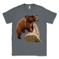 Charcoal Heather California Grizzly Bear Classic Tee - RanaPortraitStore