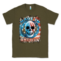 Army Green made in america skull Classic Tee - JahusDesignShop
