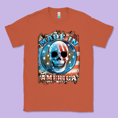 Made In America Skull Classic Tee Designed By Jahusdesignshop