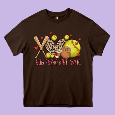 Rub Some Dirt On It Softball Heavy Core Tee Designed By Maliassmallbusiness