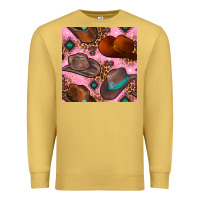 Antique Gold western cowboy hat seamless pattern Premium Sweatshirt - BundleAndBundleShop