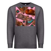 Charcoal Heather western cowboy hat seamless pattern Premium Sweatshirt - BundleAndBundleShop