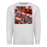 Dove Grey western cowboy hat seamless pattern Premium Sweatshirt - BundleAndBundleShop