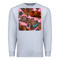 Heather Grey western cowboy hat seamless pattern Premium Sweatshirt - BundleAndBundleShop