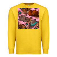 Lemon western cowboy hat seamless pattern Premium Sweatshirt - BundleAndBundleShop