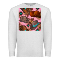 Oatmeal Heather western cowboy hat seamless pattern Premium Sweatshirt - BundleAndBundleShop