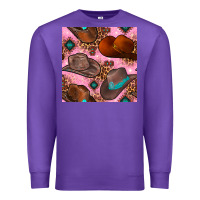 Purple western cowboy hat seamless pattern Premium Sweatshirt - BundleAndBundleShop