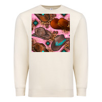 Sandshell western cowboy hat seamless pattern Premium Sweatshirt - BundleAndBundleShop