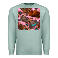 Seafoam western cowboy hat seamless pattern Premium Sweatshirt - BundleAndBundleShop