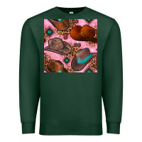 Sports Green western cowboy hat seamless pattern Premium Sweatshirt - BundleAndBundleShop